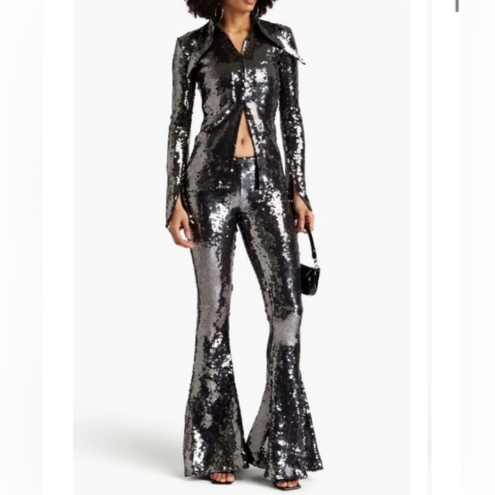 Sequin Flare Pants and Jacket Set - image 1
